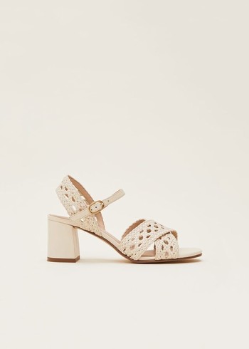 Phase Eight Weaveed Heels Cream USA | 6970534-NV